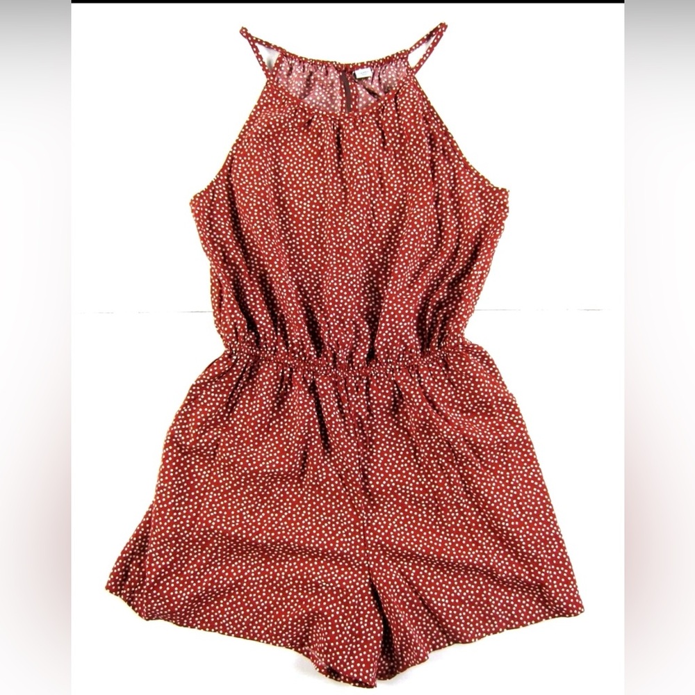 Old Navy women's red white dot Romper- Size Large